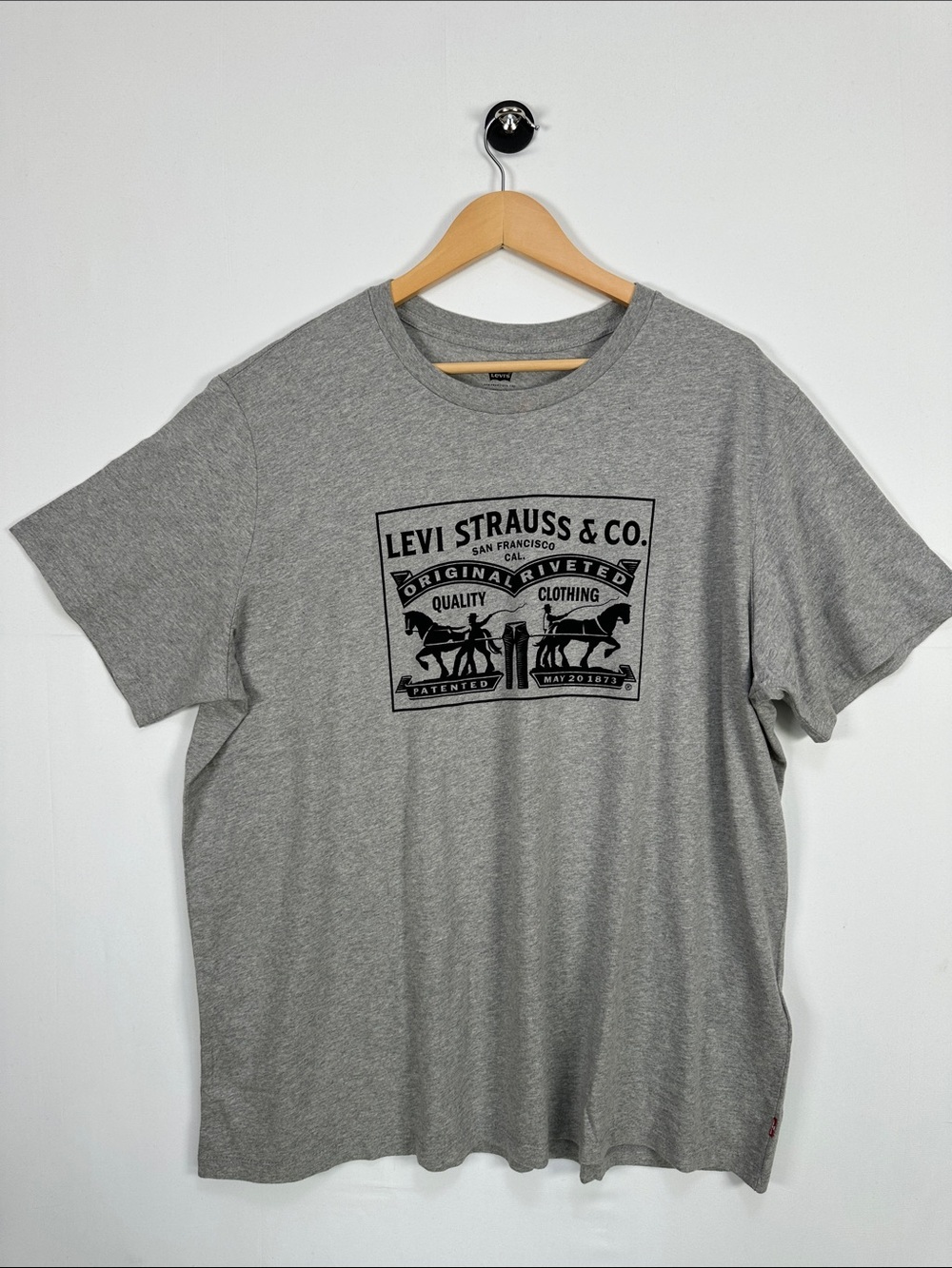 Levis Logo Graphic T Shirt Gray Cotton Short Sleeve Tee XXL NWT